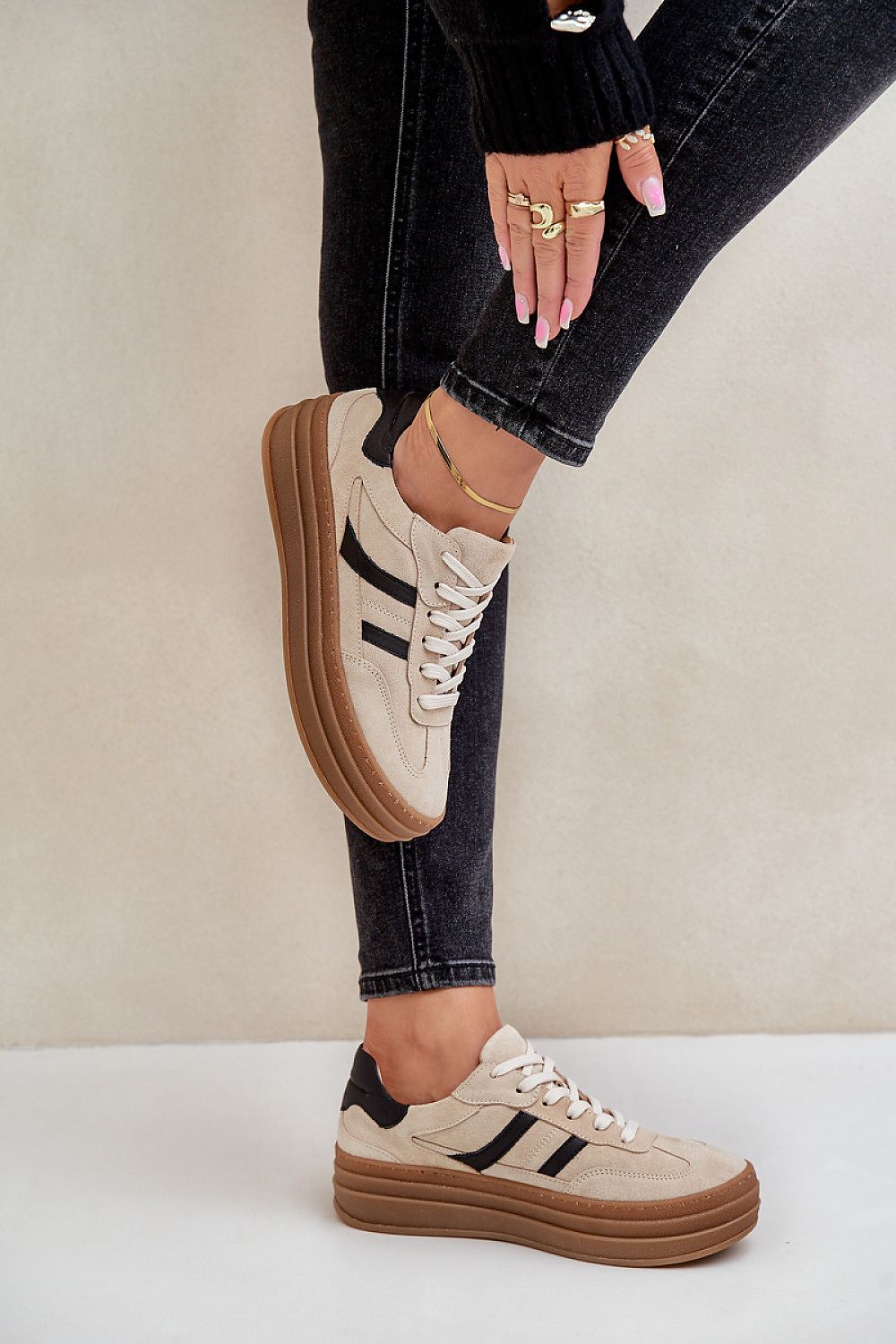   Buty Sportowe Model Zazoo N1176 Beige - Step in style 