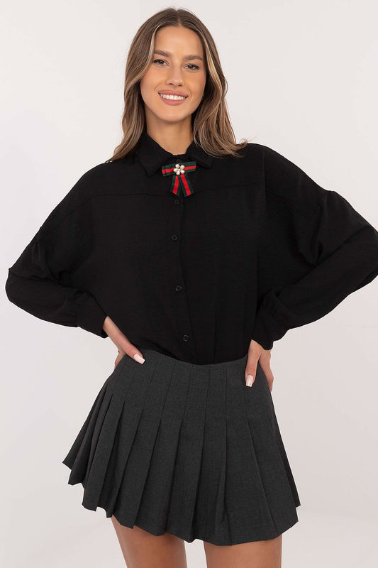  Koszula Damska Model MI-KS-61523.60P Black - Italy Moda 