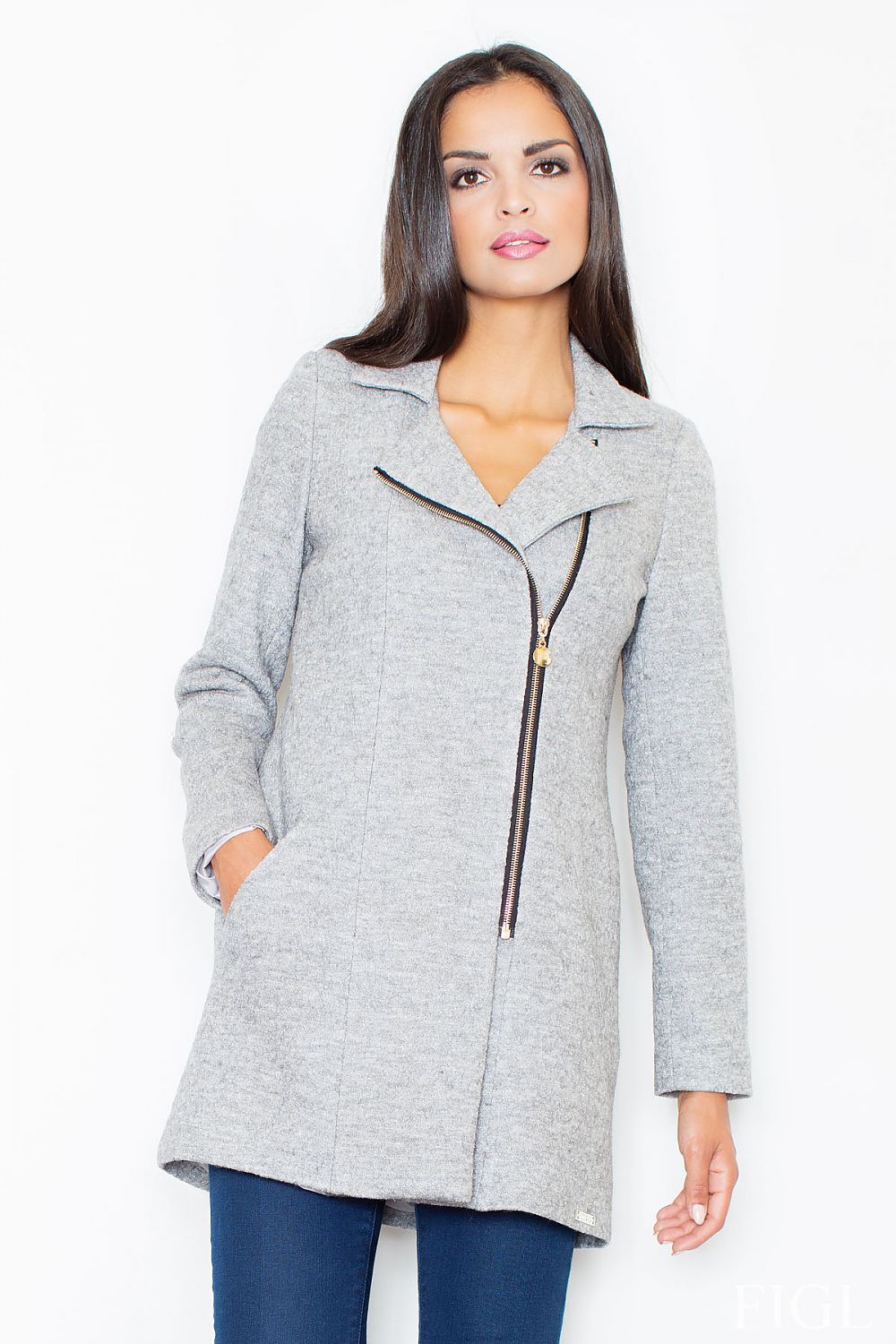   Płaszcz Damski Model M405 Grey - Figl 