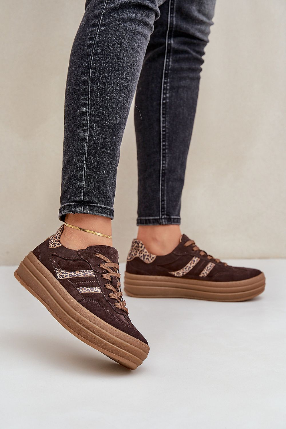   Buty Sportowe Model Zazoo N1176 Panterka Czekolada - Step in style 