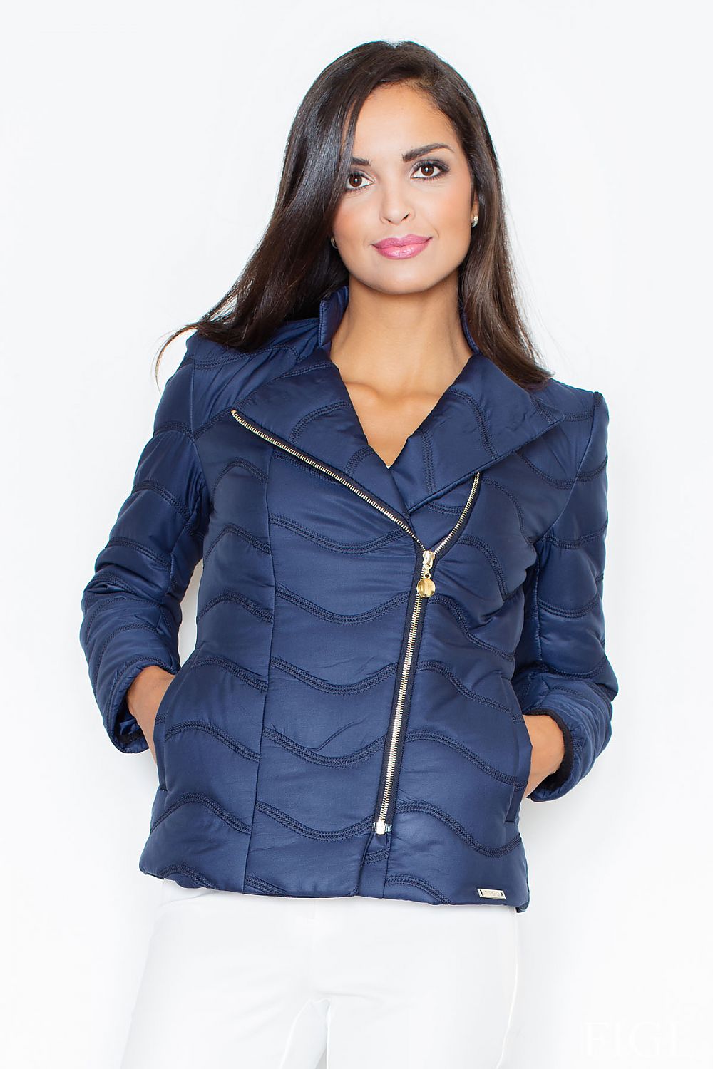   Kurtka Damska Model M404 Navy - Figl 