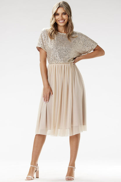  Sukienka Model A689 Beige - awama 
