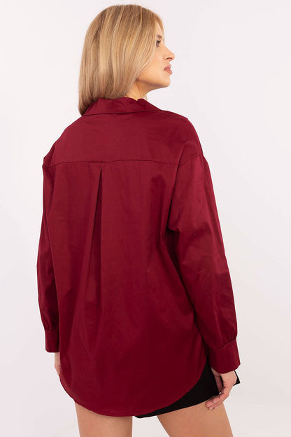   Koszula Damska Model DHJ-KS-9230.75P Bordo - Italy Moda 