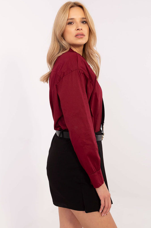   Koszula Damska Model DHJ-KS-9213-1.77P Bordo - Italy Moda 