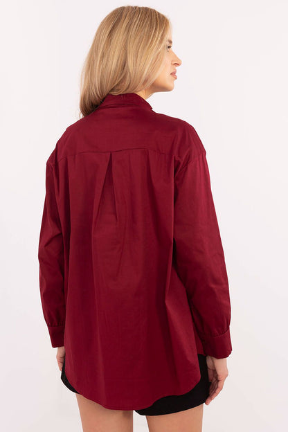   Koszula Damska Model DHJ-KS-9213-1.77P Bordo - Italy Moda 