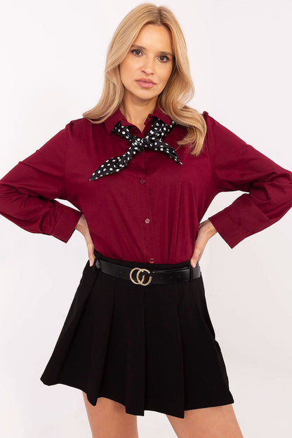   Koszula Damska Model DHJ-KS-20172.36P Bordo - Italy Moda 