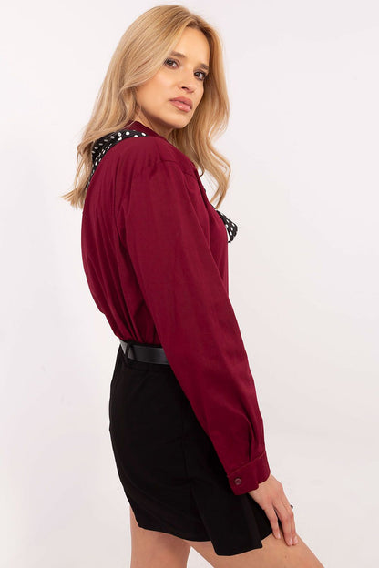   Koszula Damska Model DHJ-KS-20172.36P Bordo - Italy Moda 