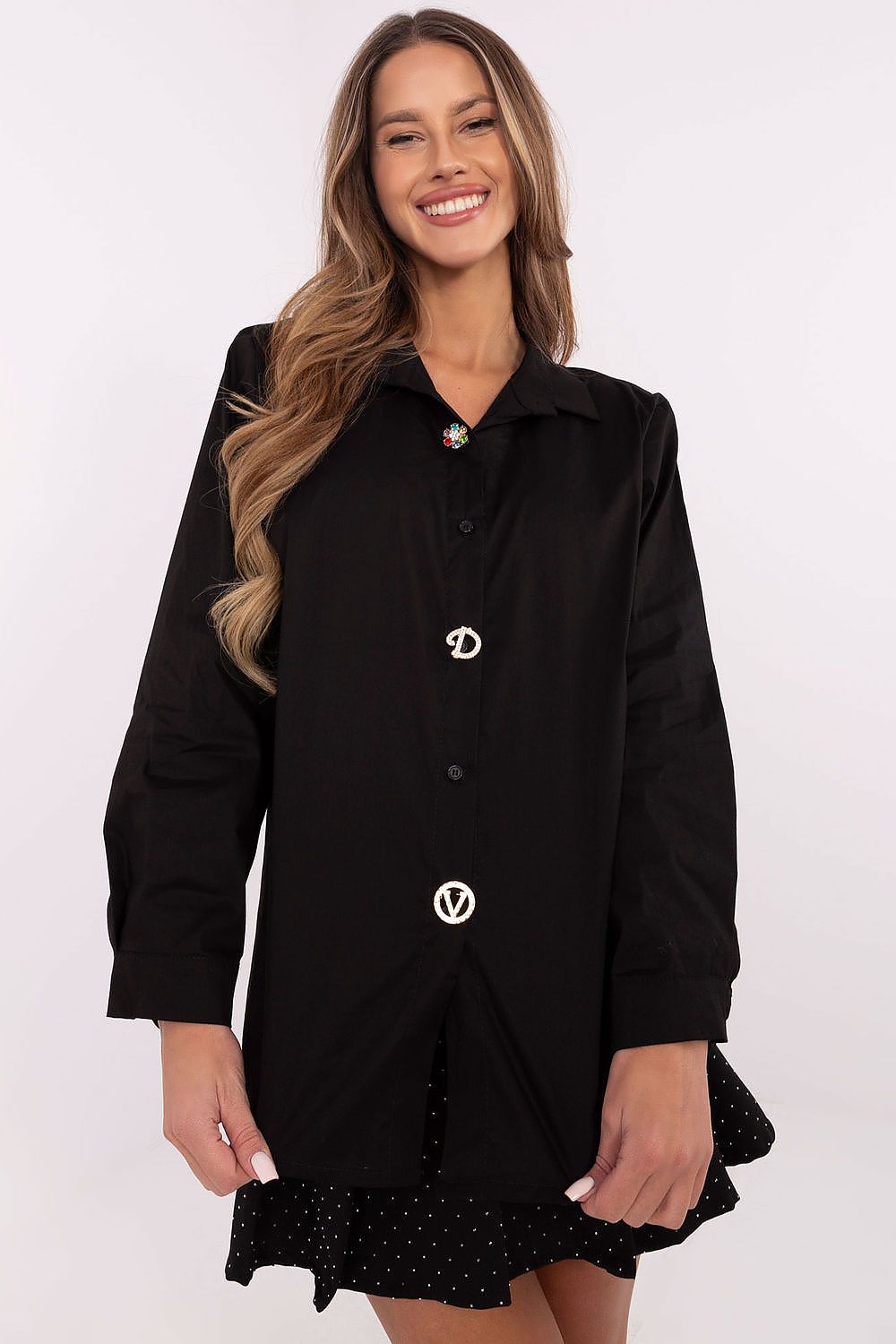   Koszula Damska Model DHJ-KS-20132.04P Black - Italy Moda 