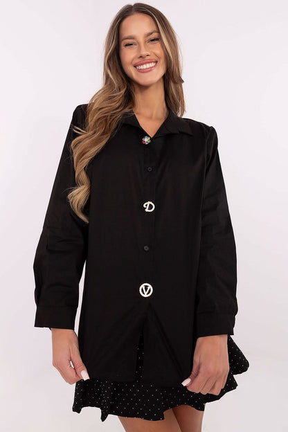   Koszula Damska Model DHJ-KS-20132.04P Black - Italy Moda 