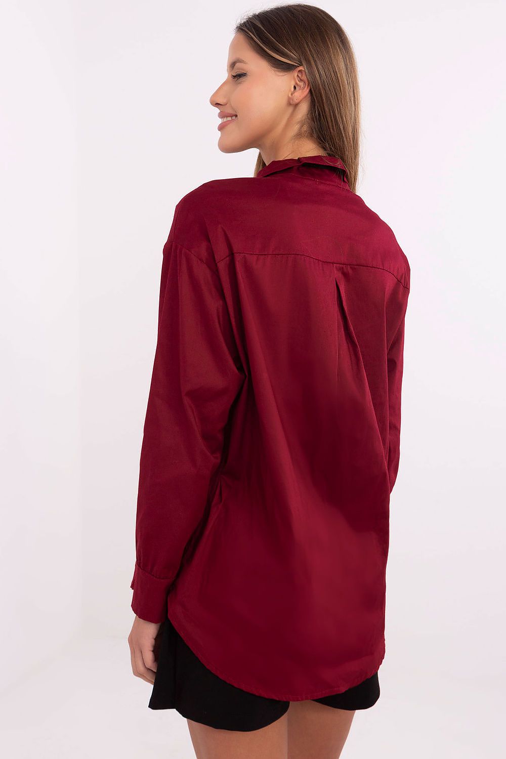   Koszula Damska Model DHJ-KS-9213.86 Bordo - Italy Moda 