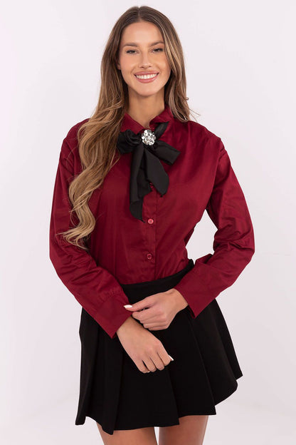   Koszula Damska Model DHJ-KS-9236.92P Bordo - Italy Moda 