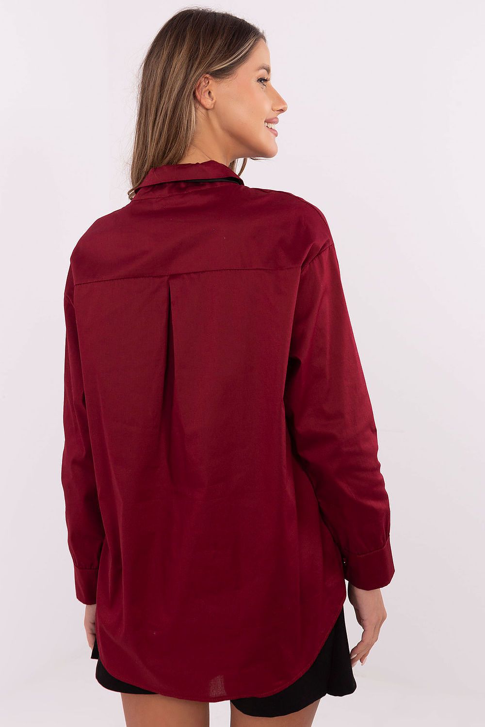   Koszula Damska Model DHJ-KS-9236.92P Bordo - Italy Moda 