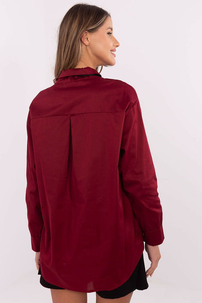   Koszula Damska Model DHJ-KS-9236.92P Bordo - Italy Moda 