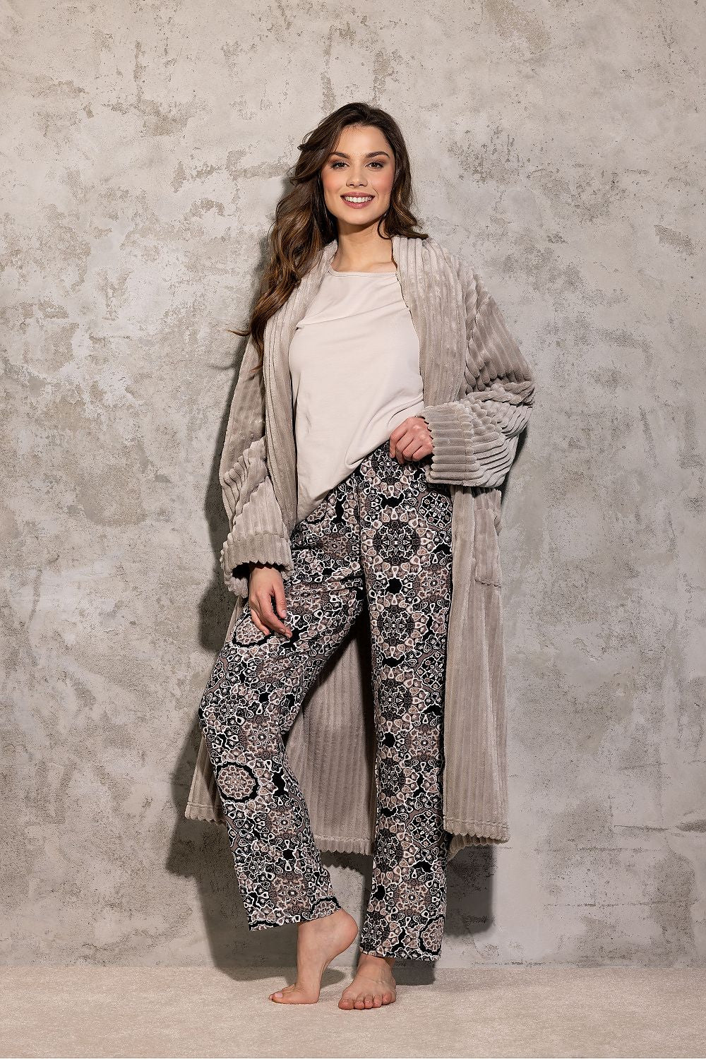  Piżama Damska Model La Boheme 223329 Beige - Momenti Per Me 