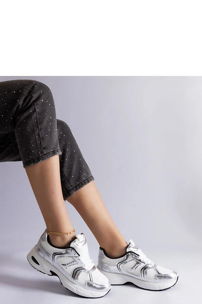   Biało-srebrne sneakersy sportowe Ena - Solea 