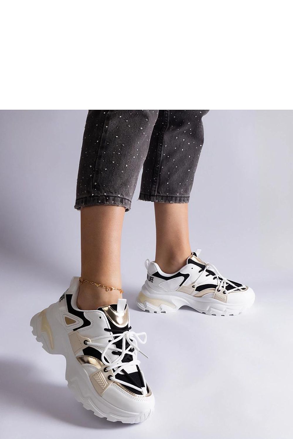   Biało-czarne sneakersy sportowe Sulamita - Solea 