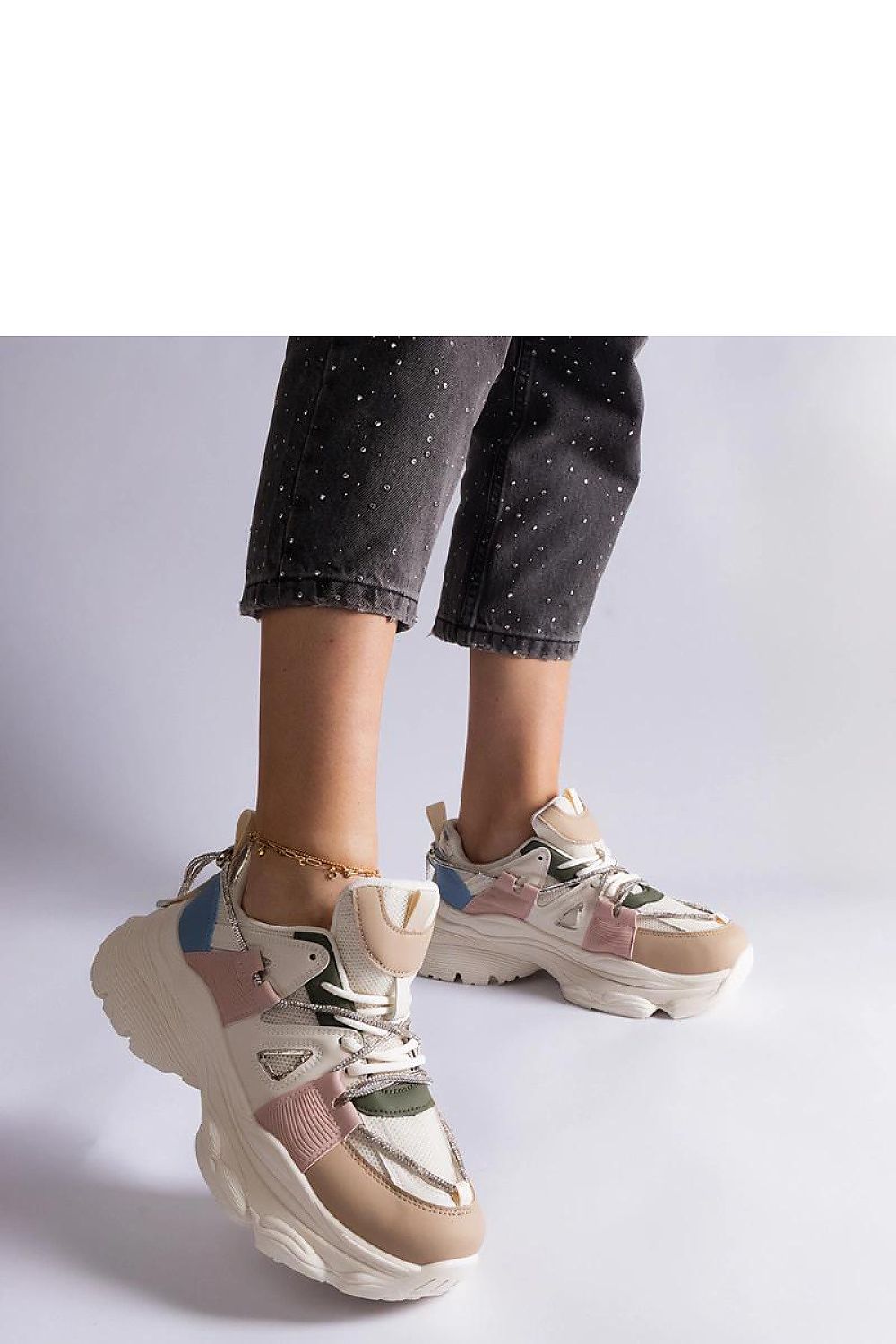   Wielokolorowe sneakersy sportowe damskie Ivett - Solea 