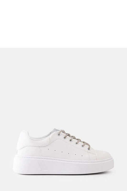   Białe sneakersy z efektownym zdobieniem Asmait - Solea 