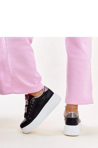   Czarno-srebrne sneakersy z cyrkoniami Maurizia - Solea 