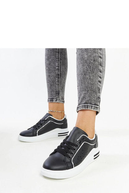   Czarne sneakersy ażurowe z brokatem Zorka - Solea 