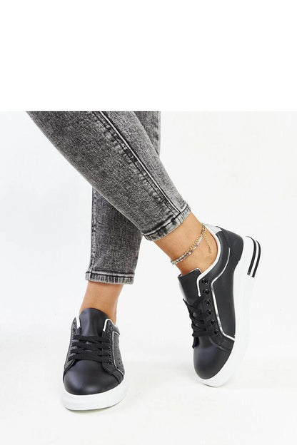   Czarne sneakersy ażurowe z brokatem Zorka - Solea 