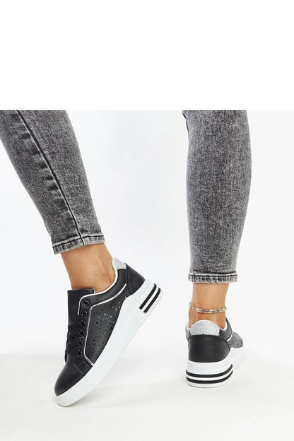   Czarne sneakersy ażurowe z brokatem Zorka - Solea 