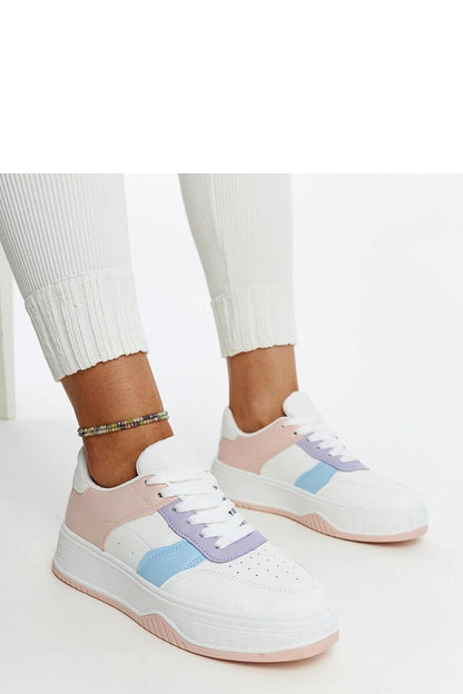   Biało-różowe sneakersy na grubszej podeszwie Rafida - Solea 