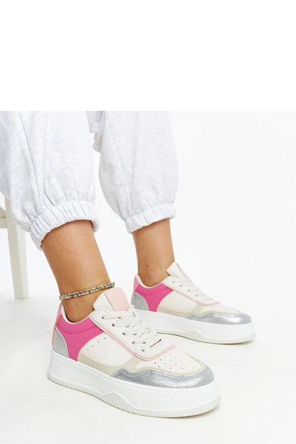   Biało-różowe sneakersy na grubszej podeszwie Rumai - Solea 