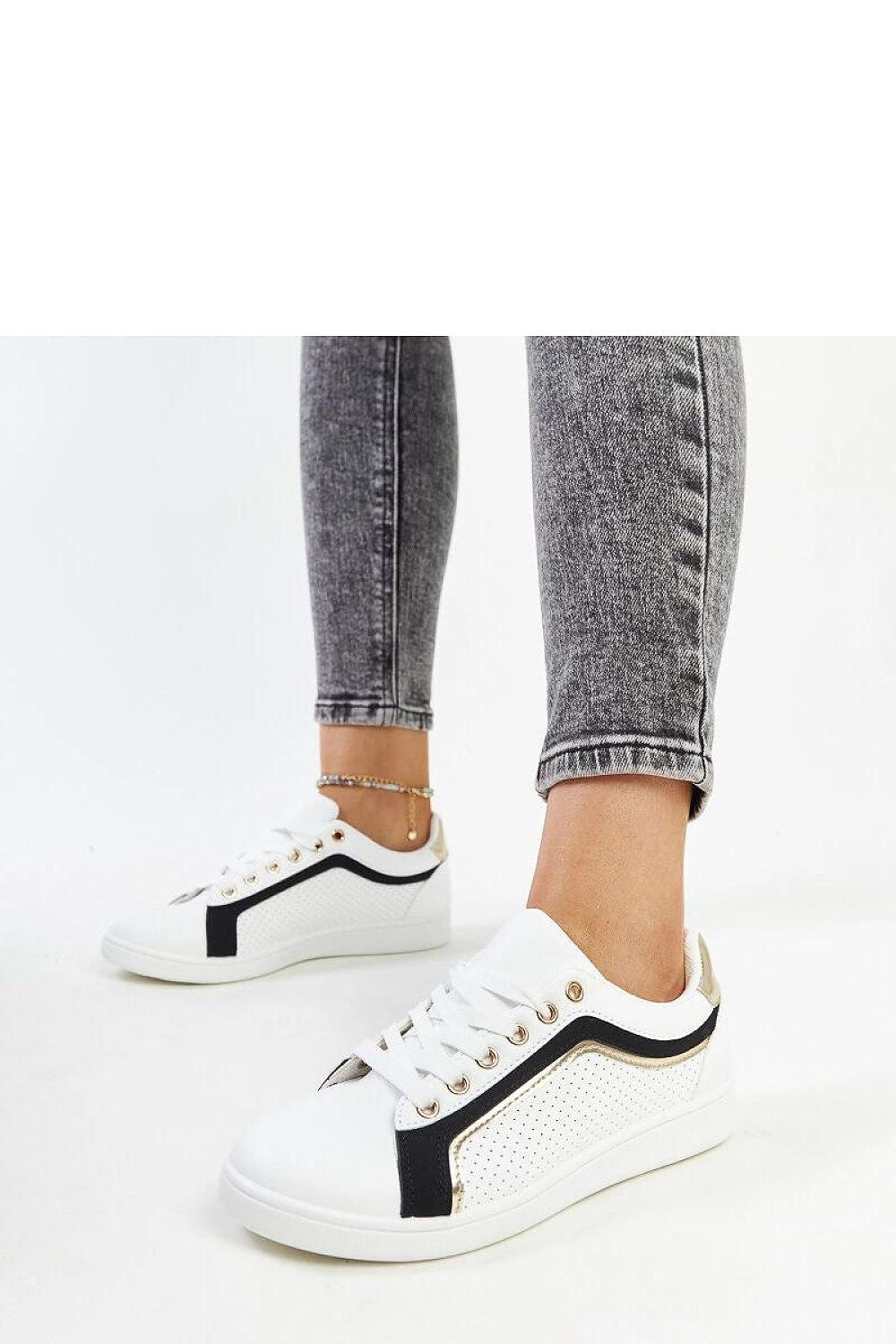   Biało-czarne sneakersy na platformie Amala - Solea 