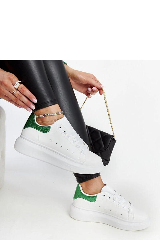   Biało-zielone sneakersy eko-skórzane Fatimah - Solea 