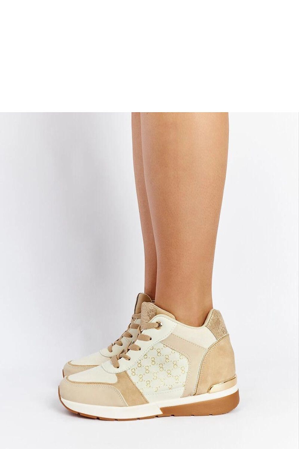   Beżowe sneakersy na koturnie Chestnut - Solea 