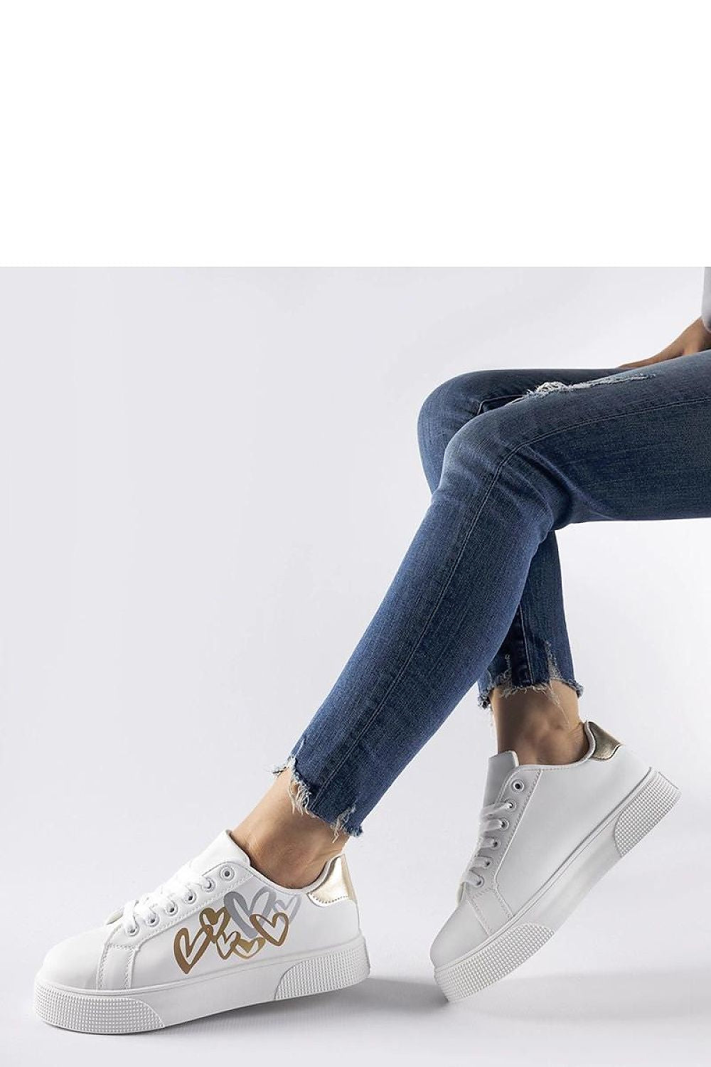   Biało-złote sneakersy na platformie Montclair - Solea 