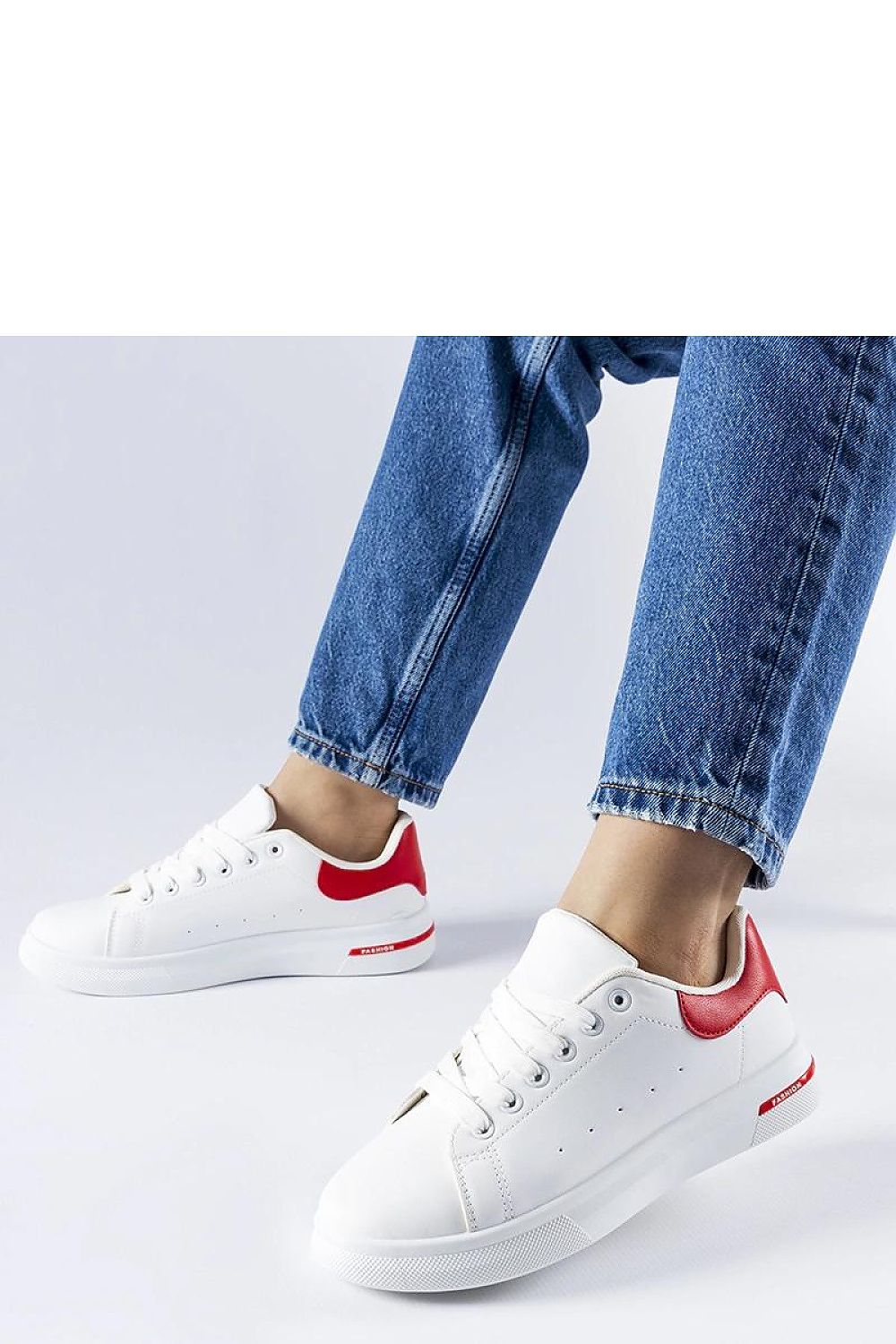   Biało-czerwone sneakersy Leland - Solea 