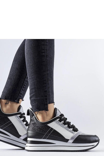   Czarne brokatowe sneakersy na platformie Marce - Solea 
