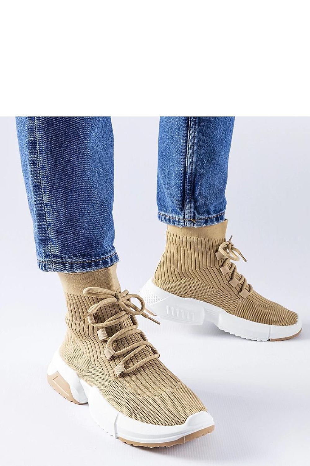   Ciemnobeżowe wysokie sneakersy Sanschagrin - Solea 