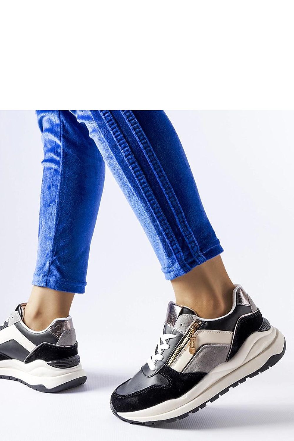   Biało-czarne sneakersy Cecchi - Solea 