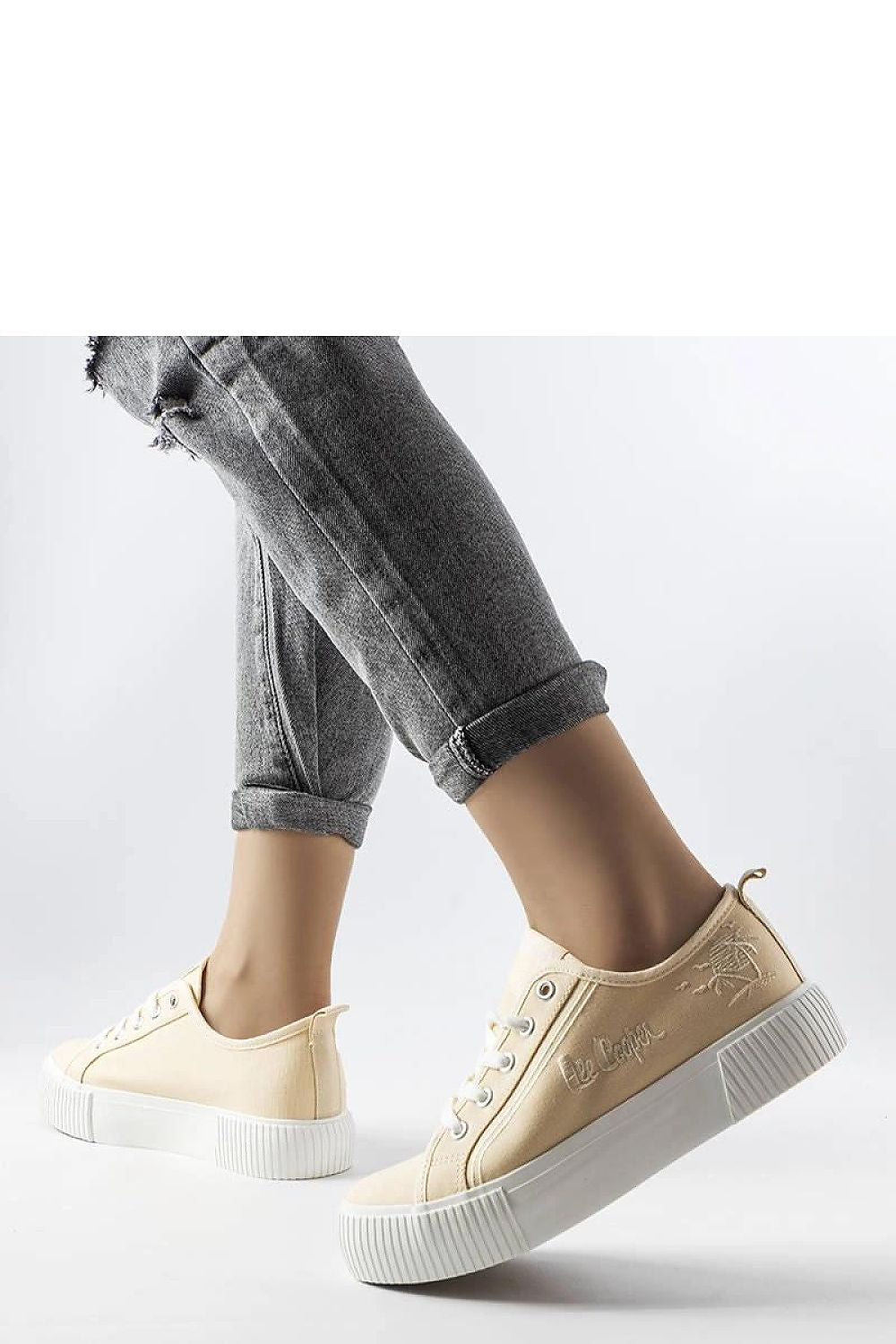   Beżowe trampki Lee Cooper LCW-23-31-1808L - Solea 