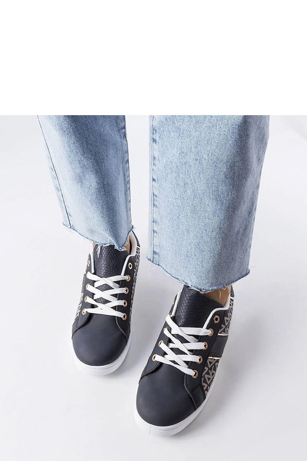   Granatowe sneakersy zdobione monogramem Bolduc - Solea 