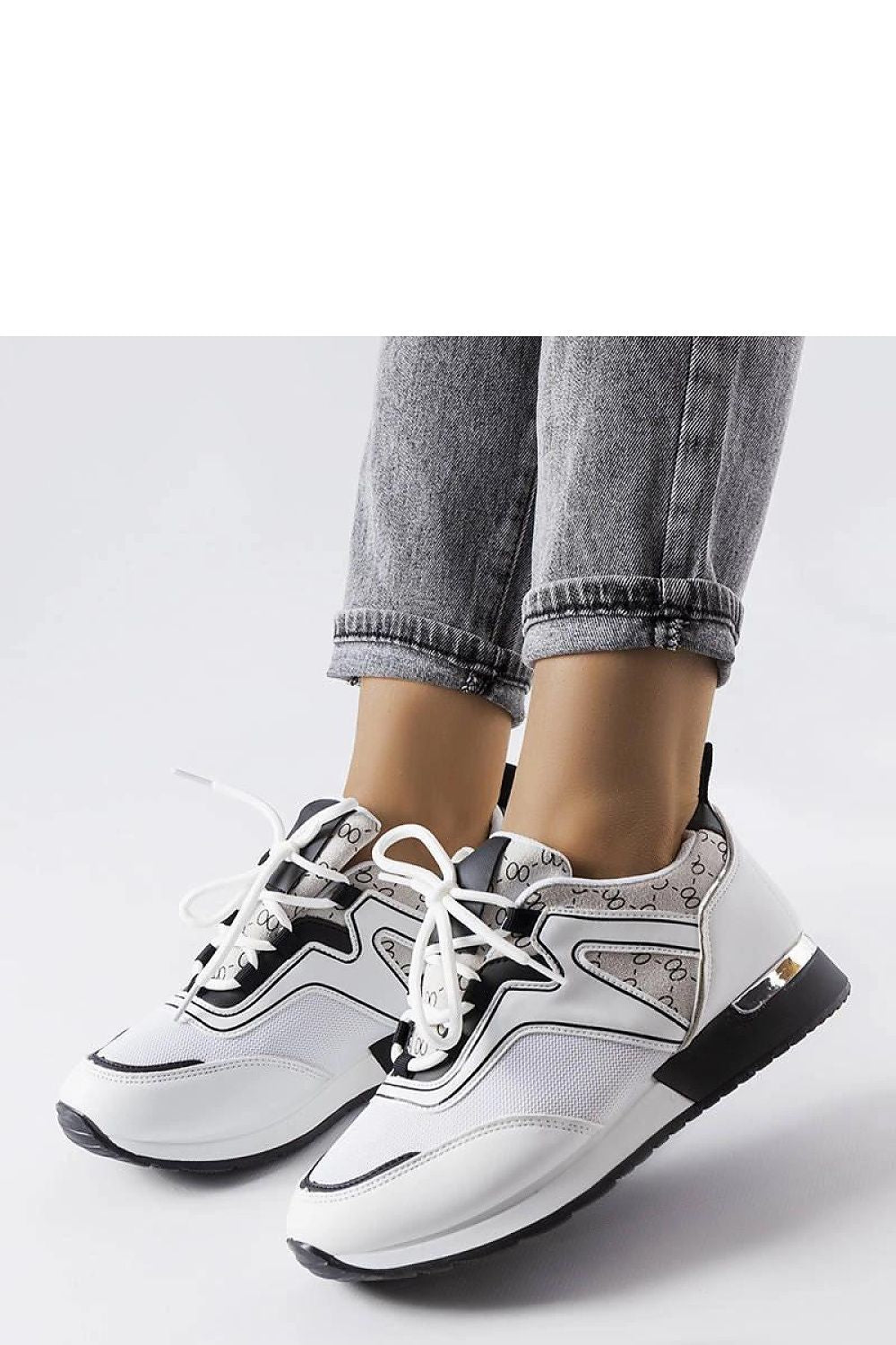   Białe sneakersy ze złotymi elementami Bedord - Solea 