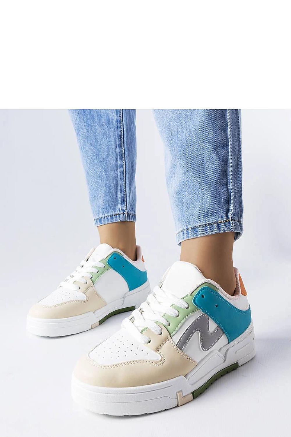   Beżowo-niebieskie buty na platformie Harter - Solea 