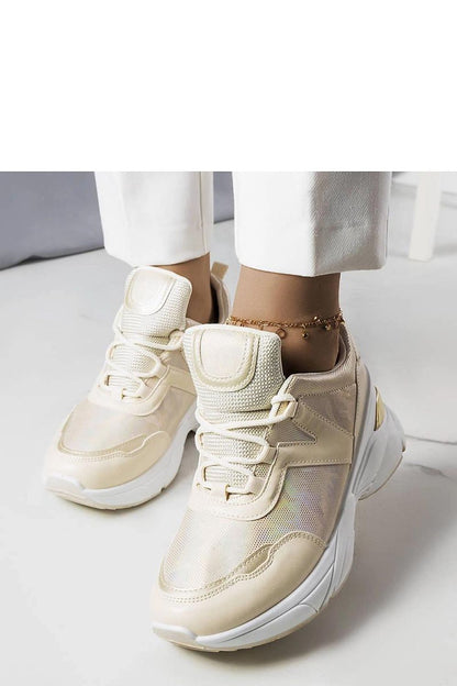   Beżowe sneakersy z metalicznymi wstawkami Ruais - Solea 