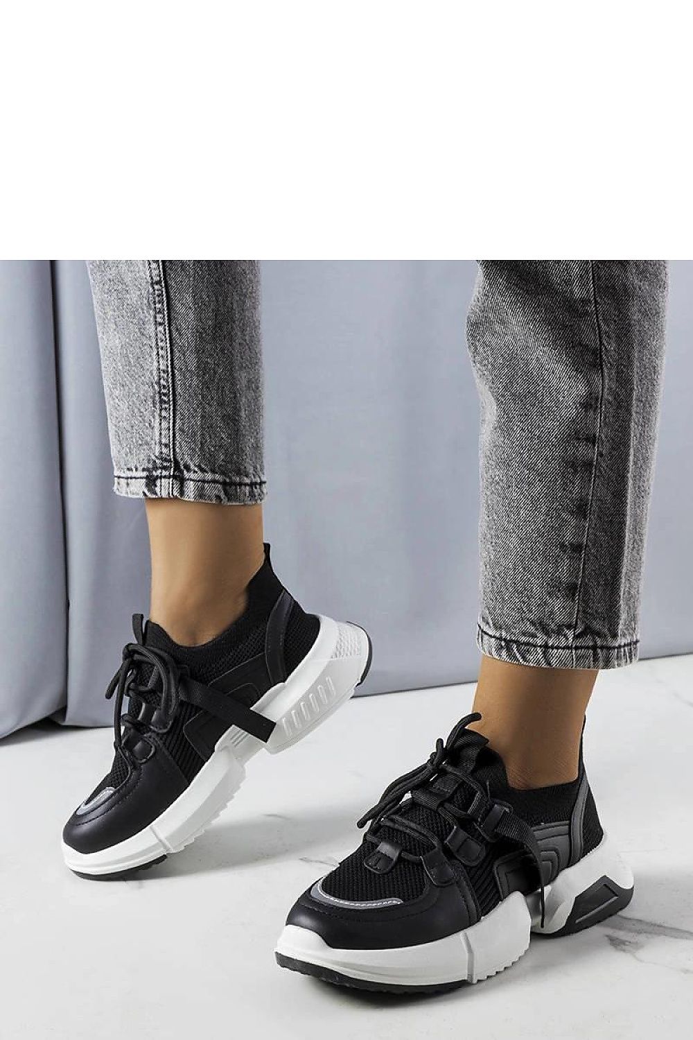   Czarne sneakersy skarpetkowe Peggy - Solea 
