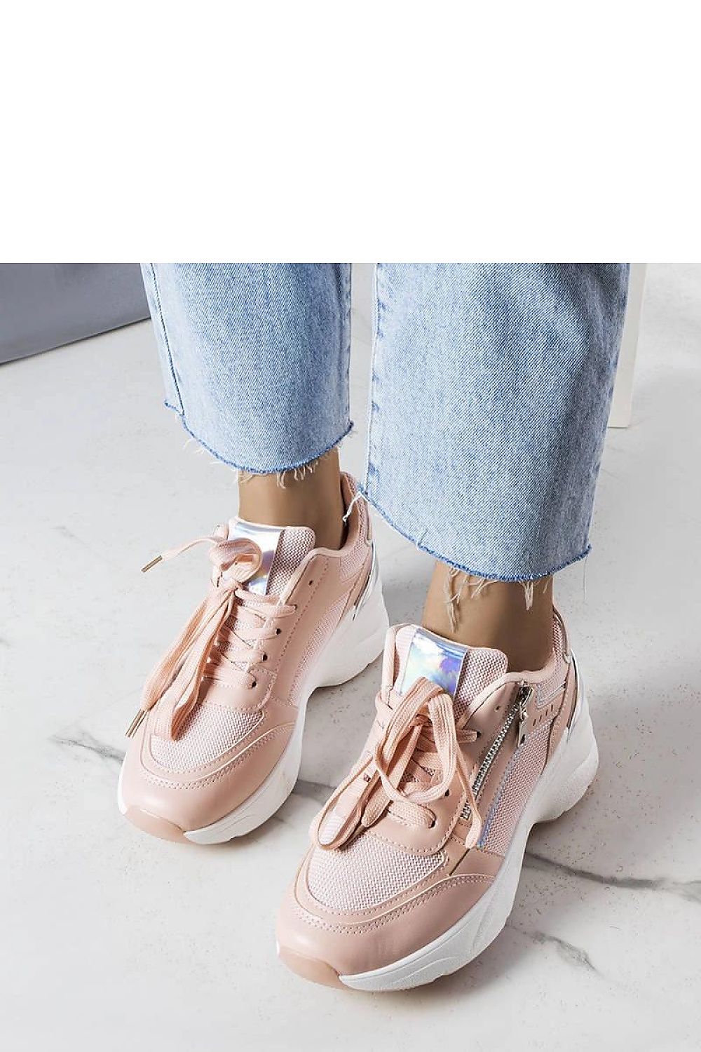   Różowe sneakersy na koturnie Stacey - Solea 