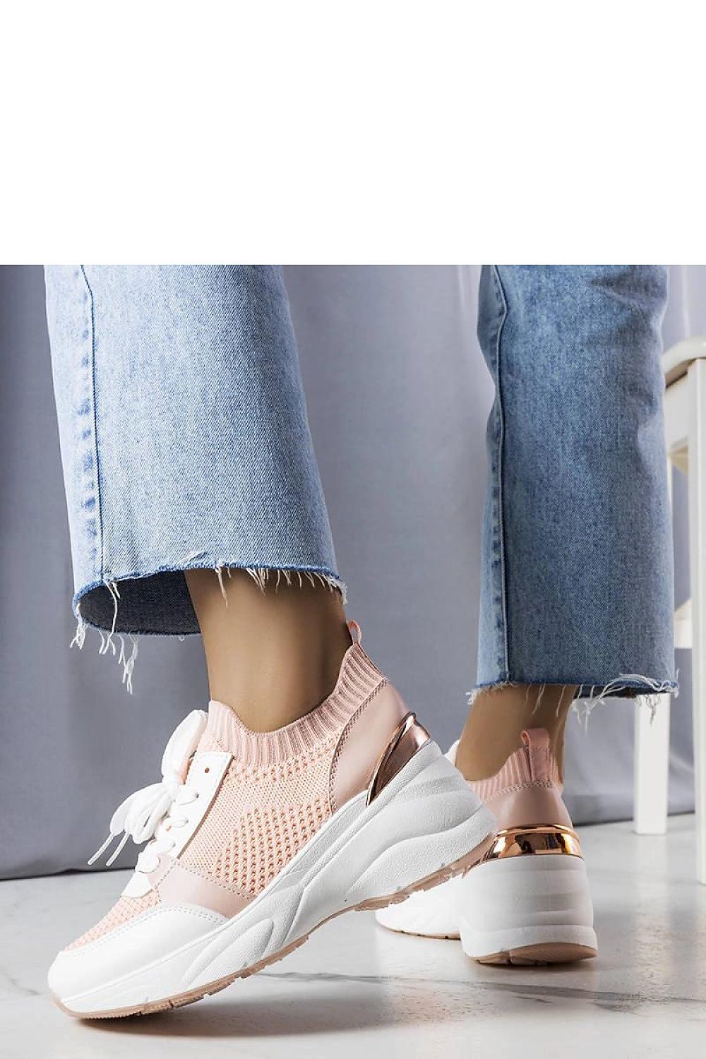   Różowe sneakersy na koturnie Ann - Solea 