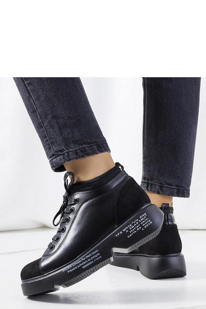   Czarne sneakersy na wysokiej podeszwie Ambly - Solea 
