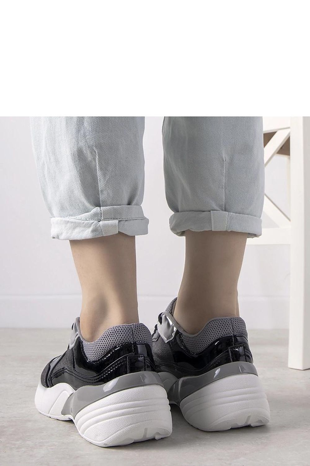   Czarne sneakersy na wysokiej podeszwie Rude - Solea 