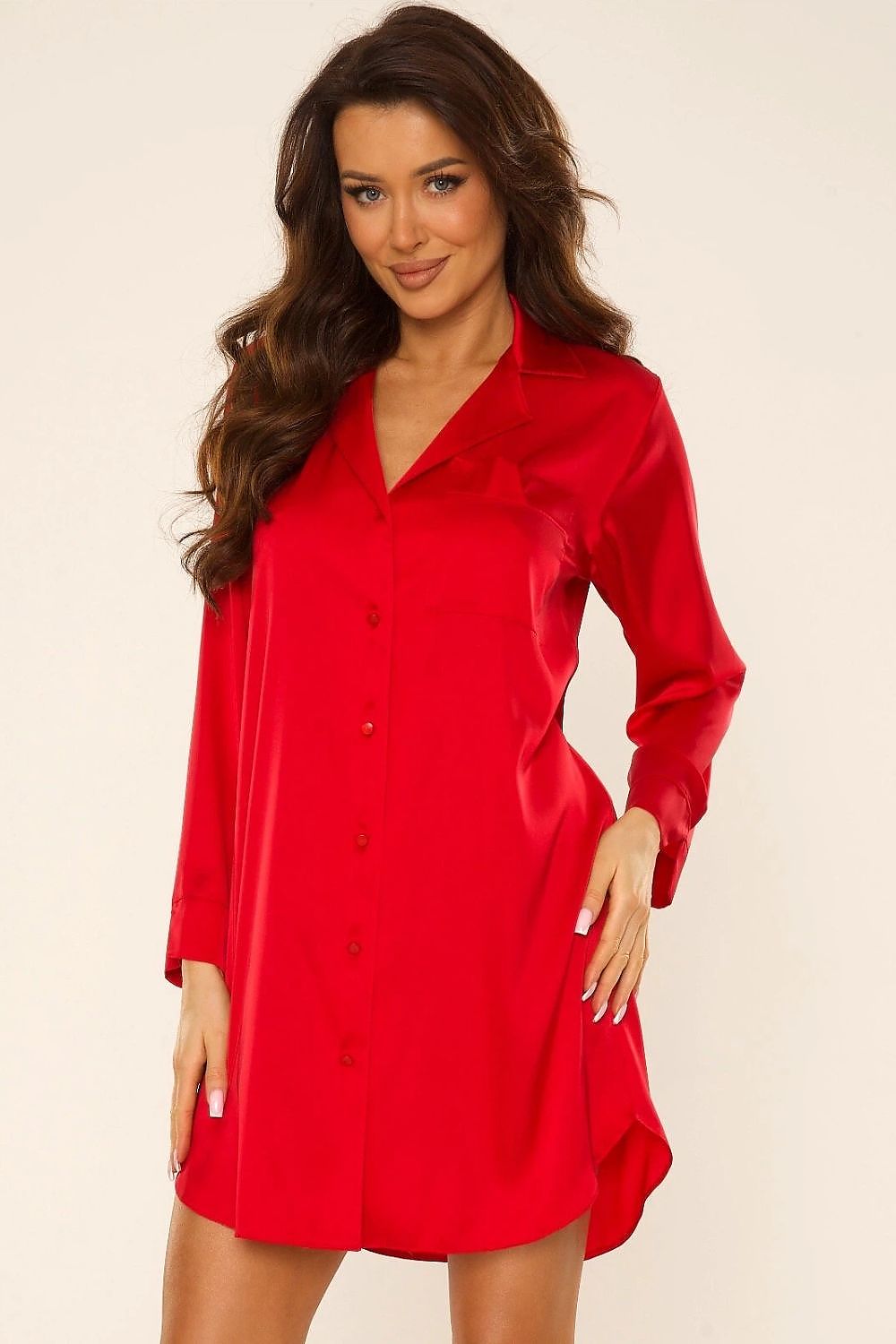  Koszulka nocna Koszula Nocna Model Codrelia 760 Red - De Lafense 