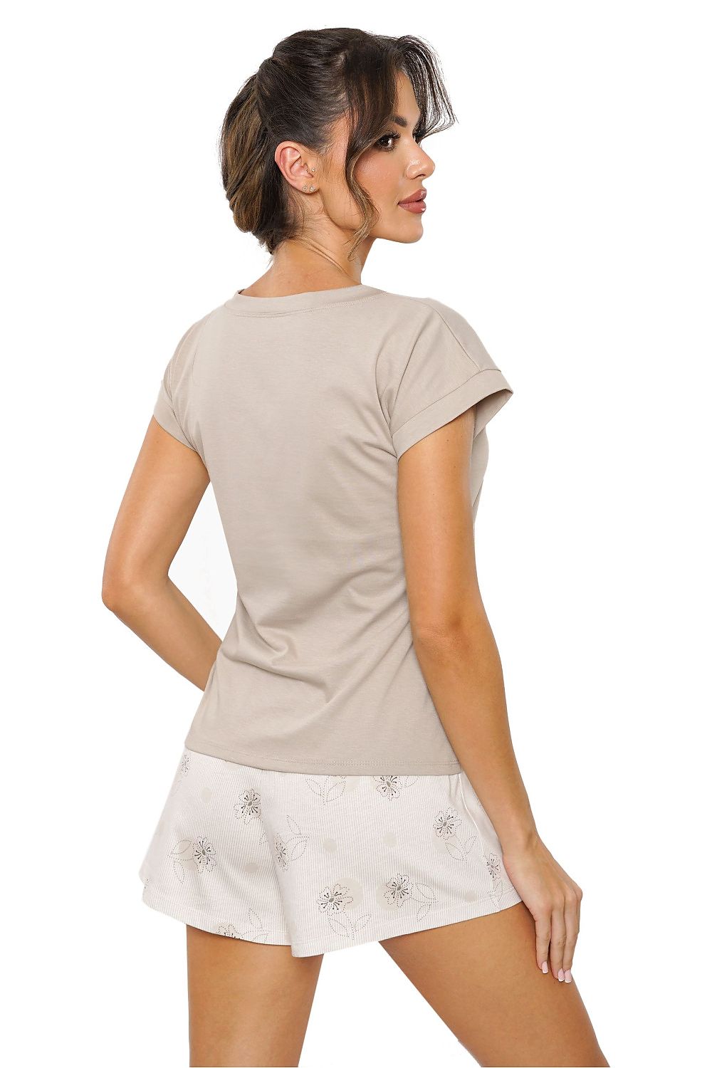  Piżama Damska Model Sandi short Beige - Donna 