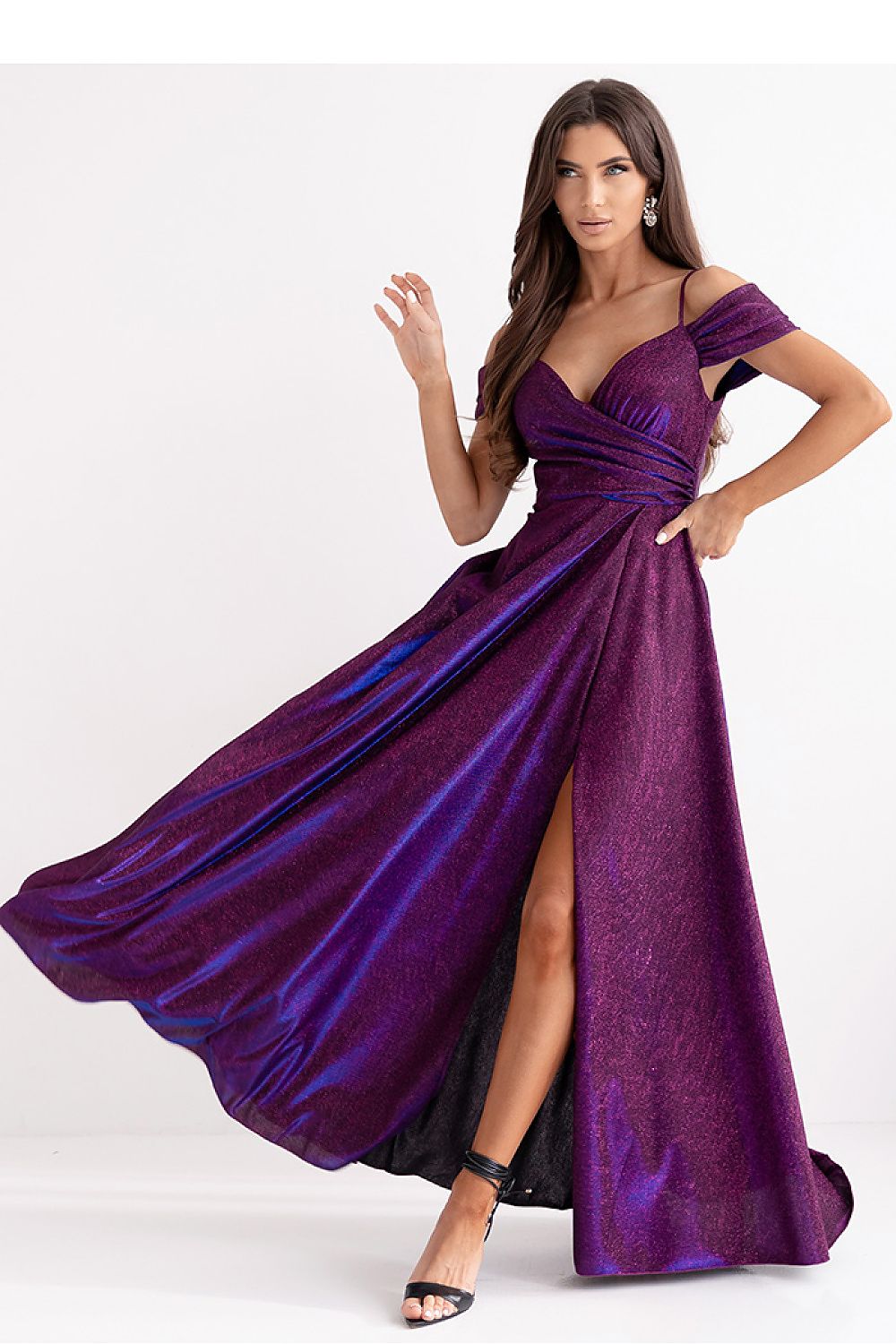  Sukienka Model Walentina Lux 001117. Multi Violet/Navy - With You 