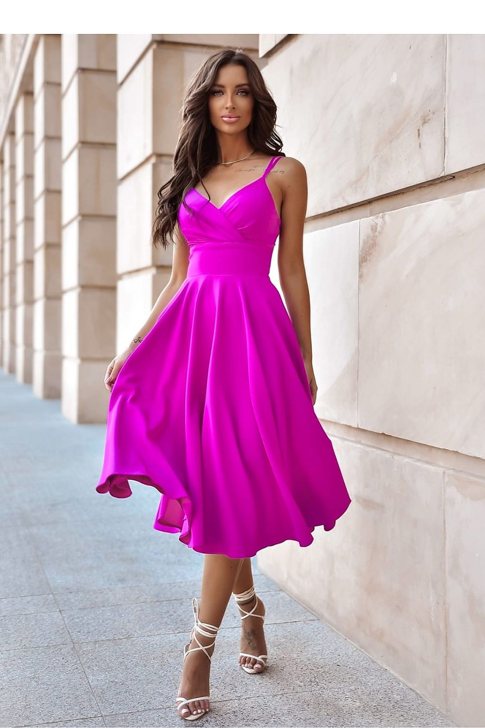  Sukienka Model Tifani 7/8 001140. Magenta - With You 